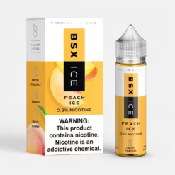 Basix Peach Ice Vape Juice – 60mL Synthetic Nicotine
