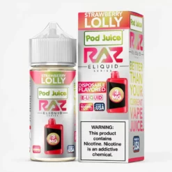 Strawberry Lolly Pod Juice x Raz USA Vape Juice