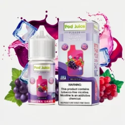 Sakura Grape PJ5000 SALT - Pod Juice - 30mL | Menthol EJuice