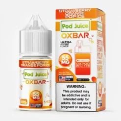 Strawberry Orange Pop ICE SALT - Oxbar x Pod Juice Icy Nic