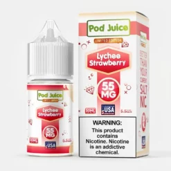 Lychee Strawberry SALT 30mL by Pod Juice - Made in USA Vape