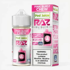 Pink Burst Chew - Pod Juice x Raz E-Liquid - 100mL USA Vape