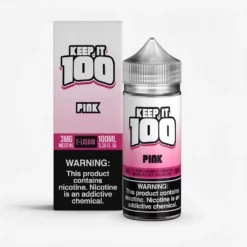 Pink - Keep It 100 - 100mL 70% VG Strawberry Taffy